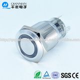 Qn19-S1 19mm Momentary|Latching Flat Head Transparency Based 4pin Ring LED Push Button Switch